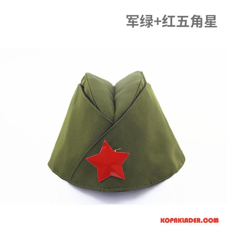 Dam Mössor Hattar Billigt Kvinna Kabinpersonal Camouflage Army Grön Röd