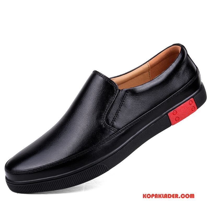 Herr Mockasiner Billigt Sommar Business Loafers Läderskor Mode Svart