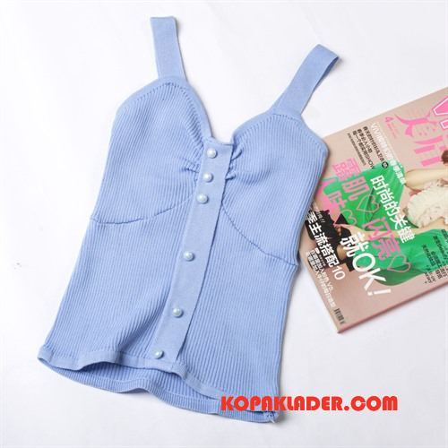 Dam Camisole Rea Elegant Sommar Slim Fit Linnen Bekväm Vit