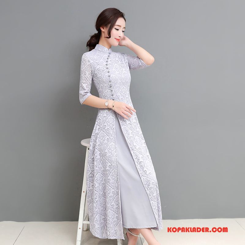 Dam Cheongsam Butik Elegant 2018 Eleganta Asymmetrisk Lång Till Grön