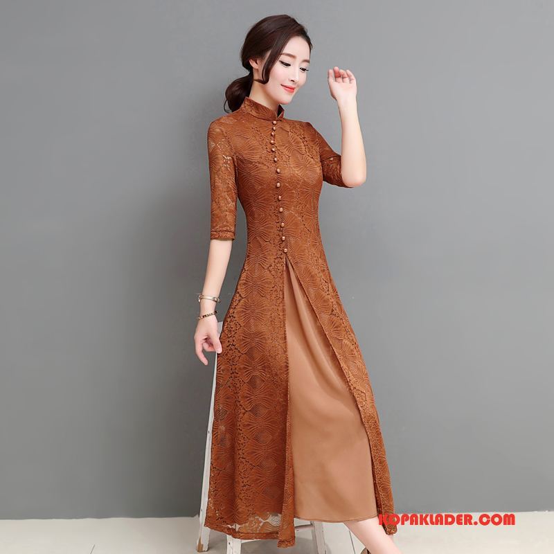 Dam Cheongsam Butik Elegant 2018 Eleganta Asymmetrisk Lång Till Grön