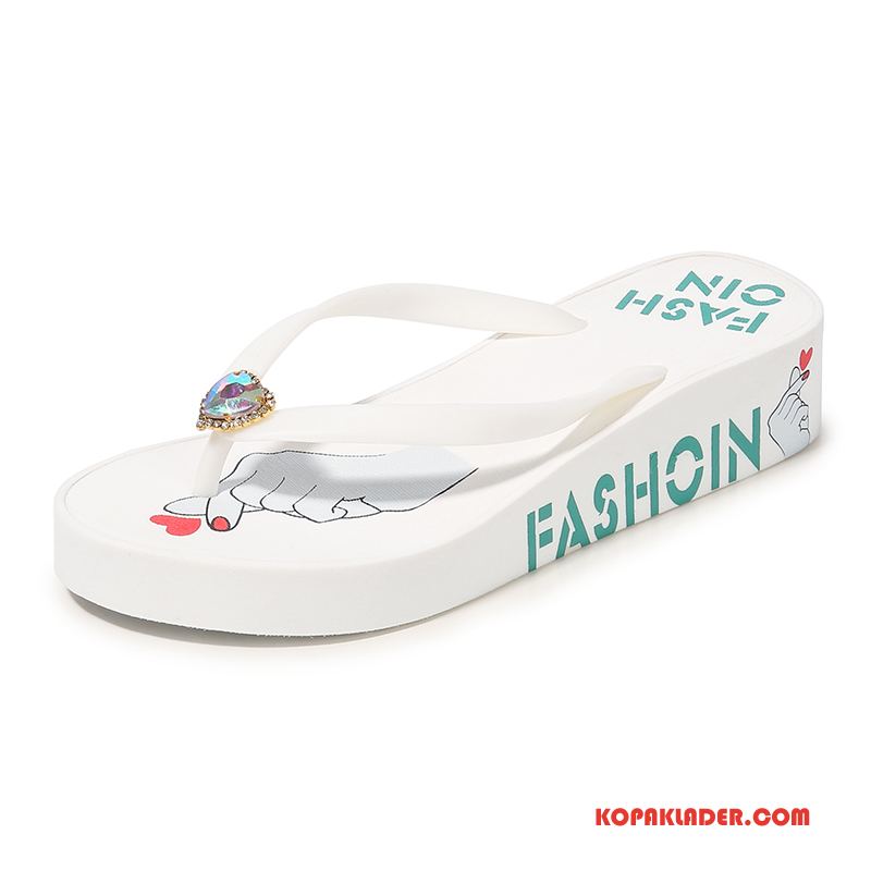 Dam Flip-flops Billig Flip Flops Med Tjocka Sulor Gummi Glidskydds Sommar Svart