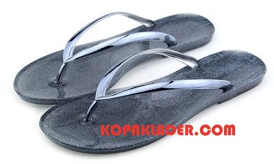 Dam Flip-flops Billig Platta Tofflor Glas Stranden Sommar Svart