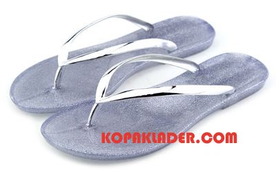 Dam Flip-flops Billig Platta Tofflor Glas Stranden Sommar Svart