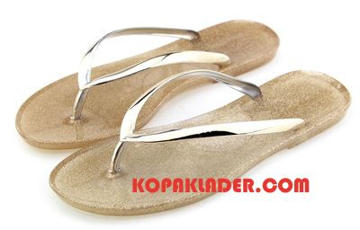 Dam Flip-flops Billig Platta Tofflor Glas Stranden Sommar Svart