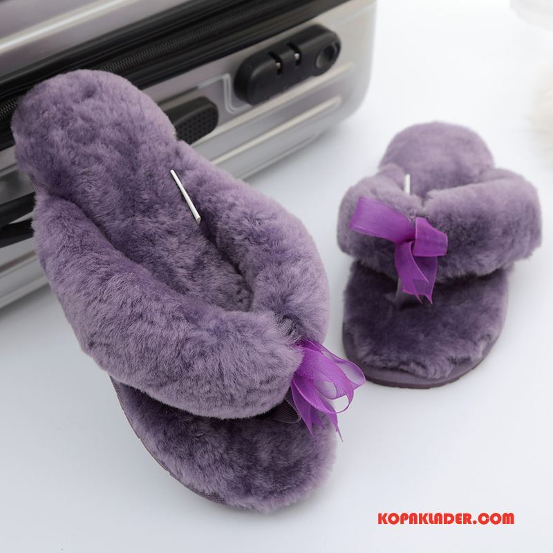 Dam Flip-flops Billig Ull Flip Flops 2018 Skor Äkta Läder Violett