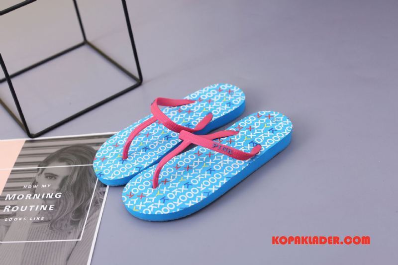 Dam Flip-flops Billiga Tofflor Kvinna Stranden Ytterkläder Sommar Rosa Röd