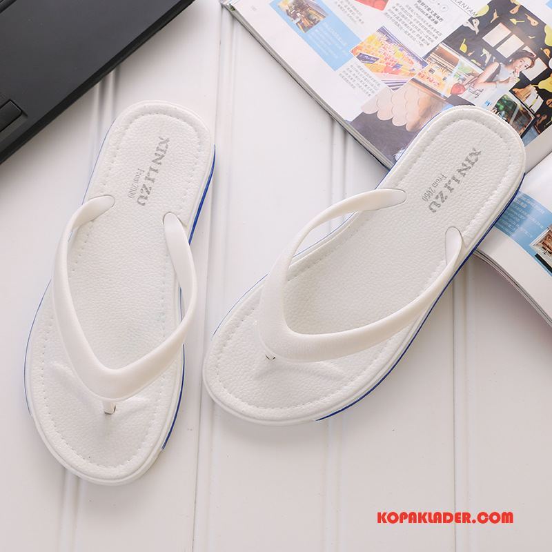 Dam Flip-flops Butik Flip Flops Mode Platta Glidskydds Stranden Till Vit