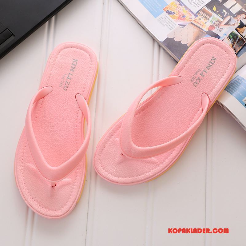 Dam Flip-flops Butik Flip Flops Mode Platta Glidskydds Stranden Till Vit