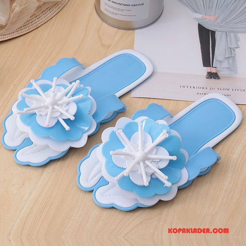 Dam Flip-flops Rabatt Tofflor Stranden Sommar Blommor Godis Svart