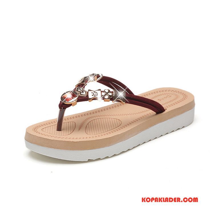 Dam Flip-flops Rea Kvinna Sommar Skor Casual Platta Röd