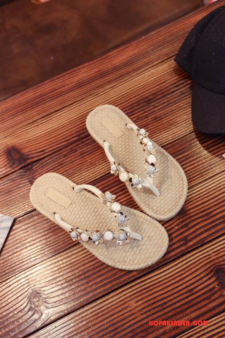 Dam Flip-flops Till Salu Sommar Casual 2018 Allt Matchar Strass Röd