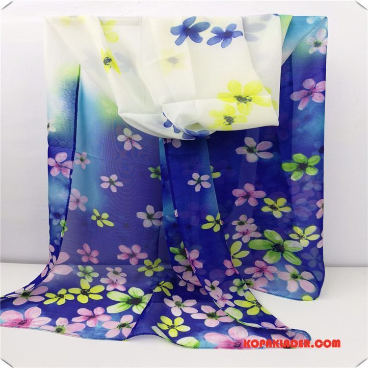 Dam Halsdukar Scarves Billigt 2018 Ny Solskydd Tryck Blommor Pulver