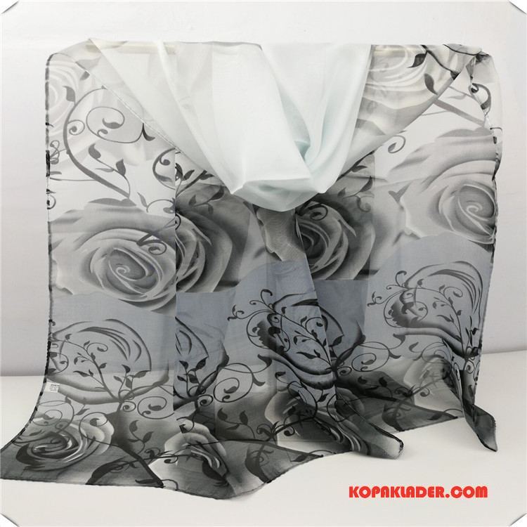 Dam Halsdukar Scarves Billigt 2018 Ny Solskydd Tryck Blommor Pulver