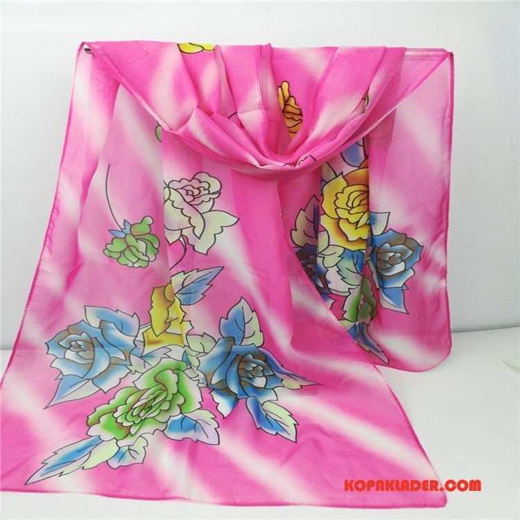 Dam Halsdukar Scarves Billigt 2018 Ny Solskydd Tryck Blommor Pulver