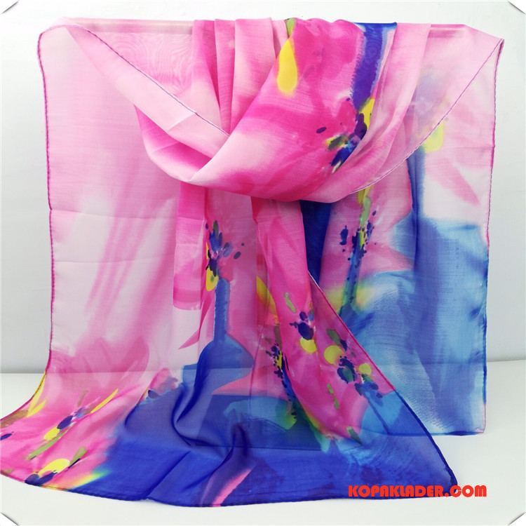 Dam Halsdukar Scarves Billigt 2018 Ny Solskydd Tryck Blommor Pulver