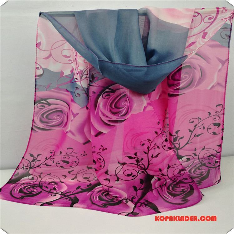 Dam Halsdukar Scarves Billigt 2018 Ny Solskydd Tryck Blommor Pulver