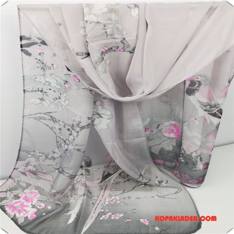 Dam Halsdukar Scarves Billigt 2018 Ny Solskydd Tryck Blommor Pulver