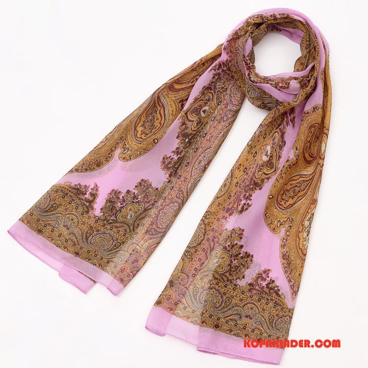 Dam Halsdukar Scarves Butik Chiffong Mode Retro Blommor Universell Violett