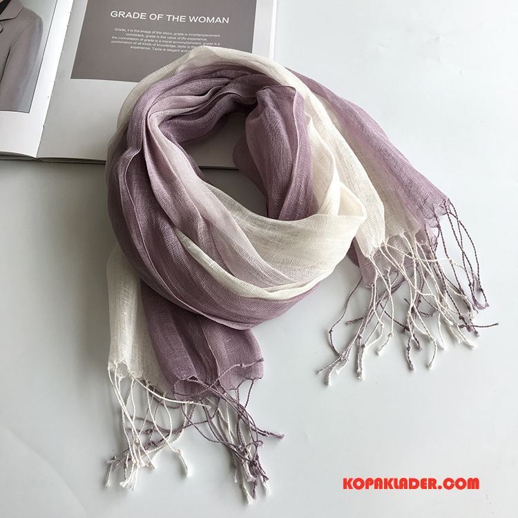 Dam Halsdukar Scarves Till Salu Ren Kyla Linne Sjal Kvinna Gradient Multicolor Rosa