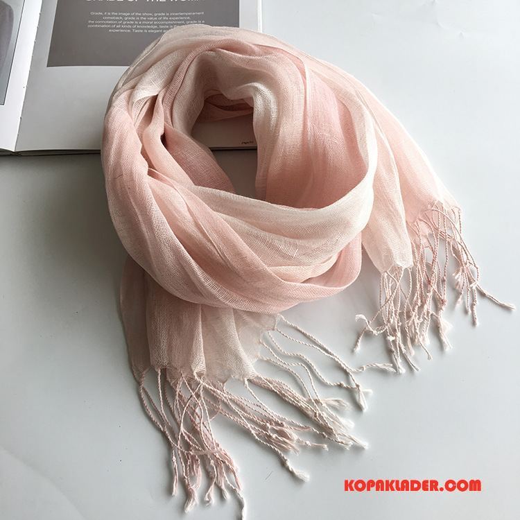 Dam Halsdukar Scarves Till Salu Ren Kyla Linne Sjal Kvinna Gradient Multicolor Rosa