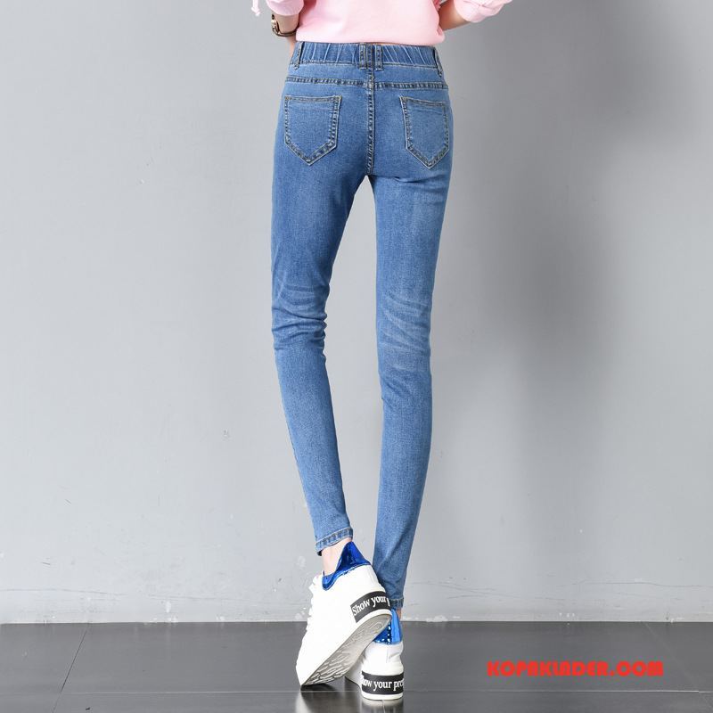 Dam Jeans Online Liten Trend Tunn Byxor Mode Svart