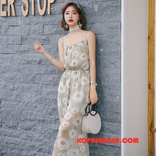 Dam Jumpsuit Billig 2018 Eleganta Stad Byxor Slim Fit Pulver