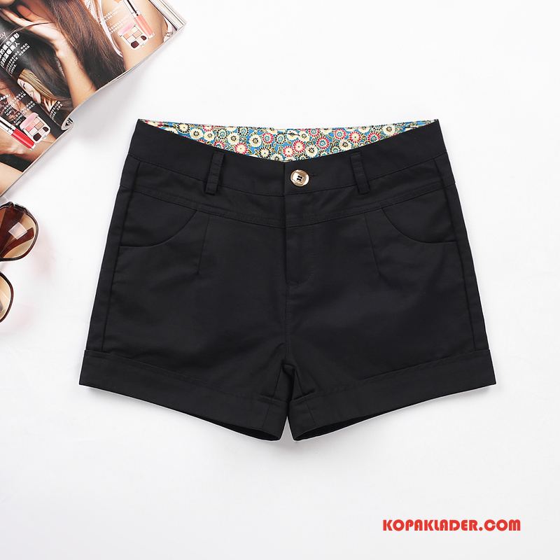 Dam Shorts Online Kvinna Ny Stora Storlekar Bomull Slim Fit Gul Vit