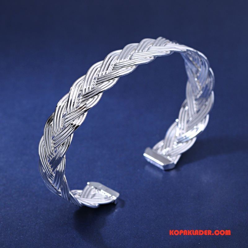 Dam Silver Smycken På Rea Klassisk Armband Accessoar Interlace Hästsvans Hår Silver