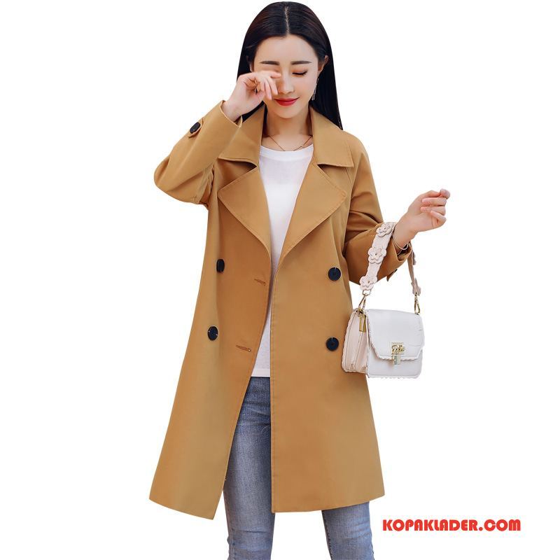 Dam Trenchcoat Billiga Trend Casual Elegant Sy Mode Till Gul