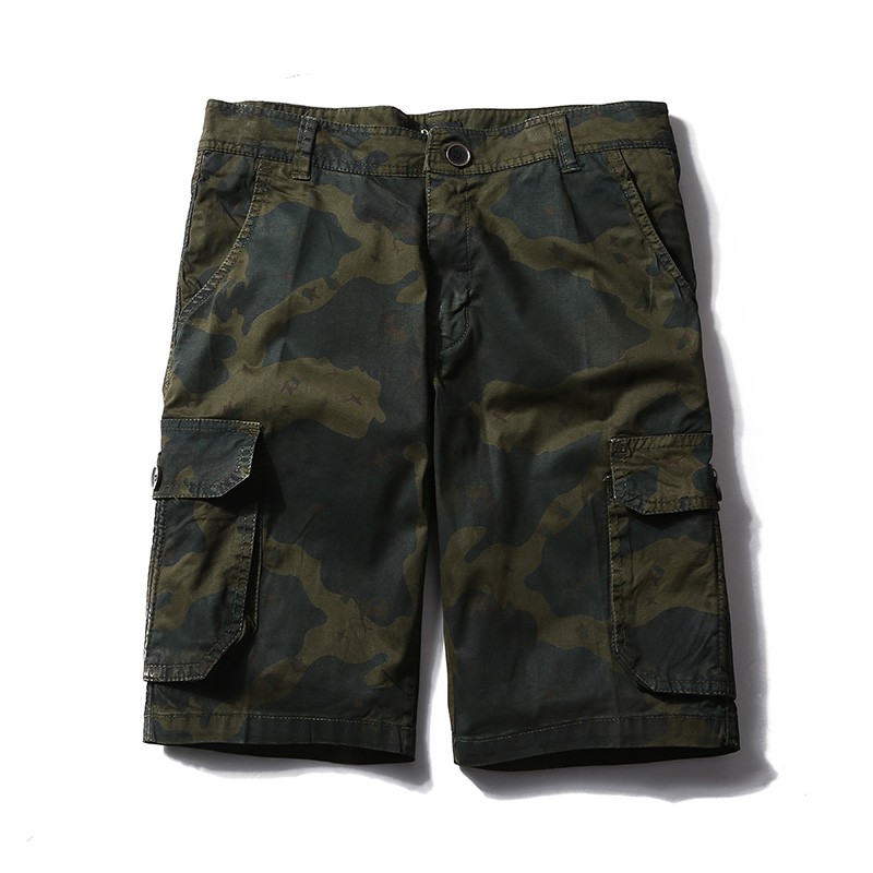 Herr Byxor Billigt Män Kortbyxor Casual Stretch Shorts Camouflage Röd