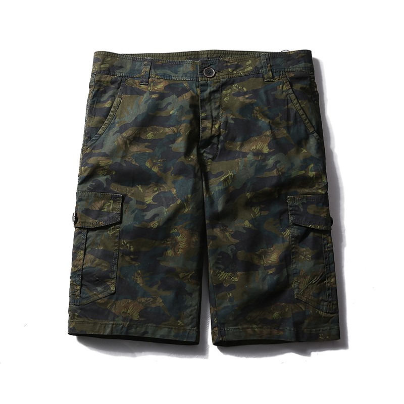 Herr Byxor Billigt Stretch Kortbyxor Sommar Sport Shorts Camouflage Himmelsblå