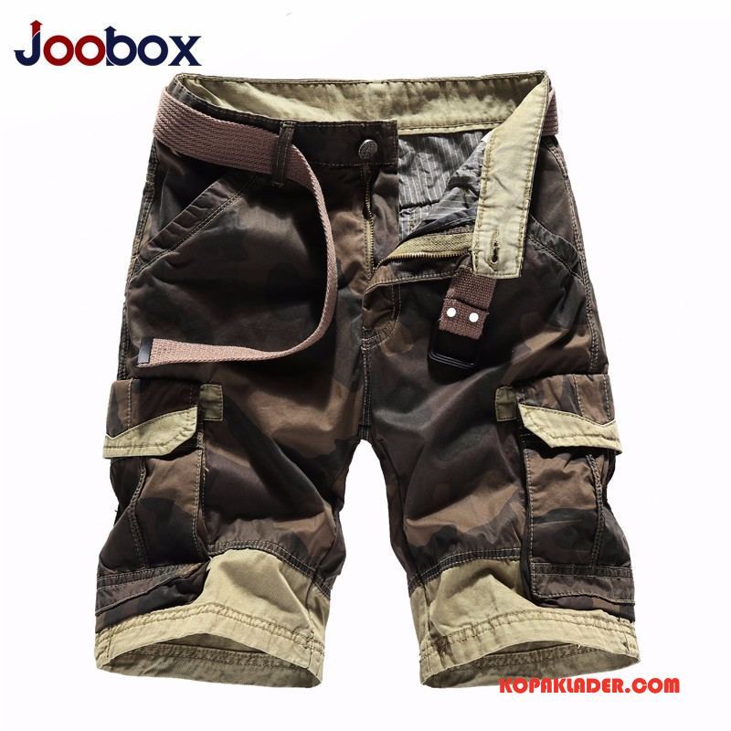 Herr Byxor Rabatt Shorts Casual Bomull Män Sommar Khaki