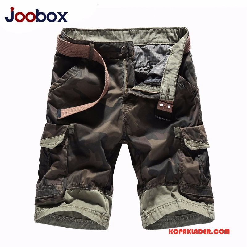 Herr Byxor Rabatt Shorts Casual Bomull Män Sommar Khaki