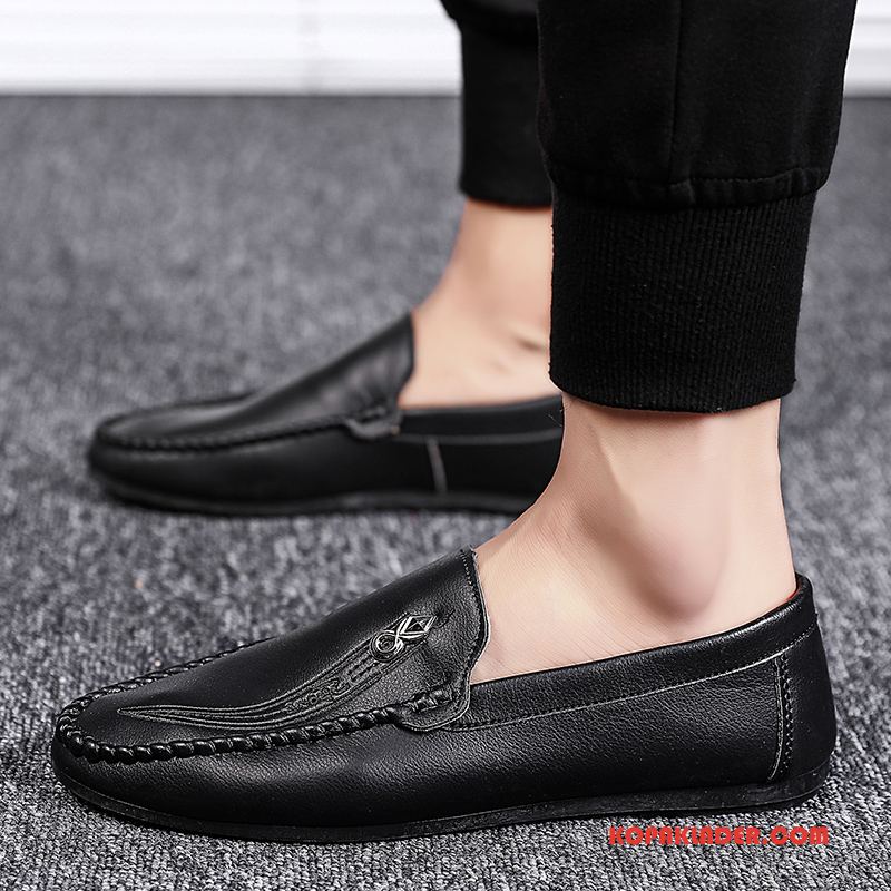 Herr Finskor Köpa Allt Matchar Män Slip On Trend Casual Svart