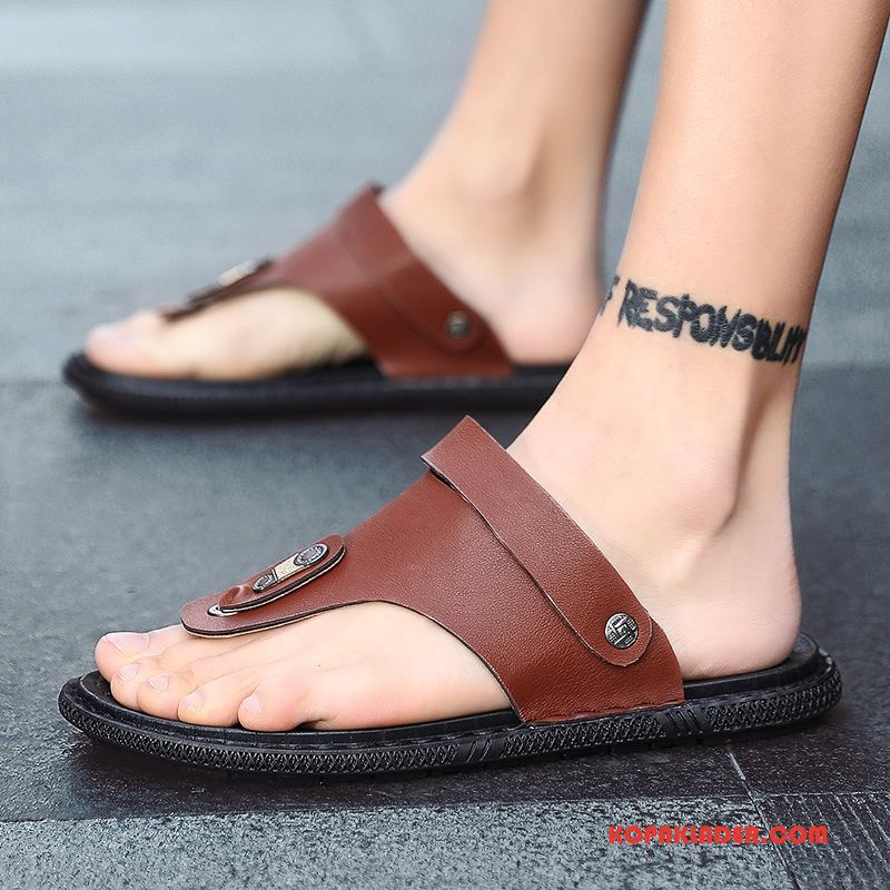 Herr Flip-flops Billig Skor Män Stranden Sandaler Casual Vit