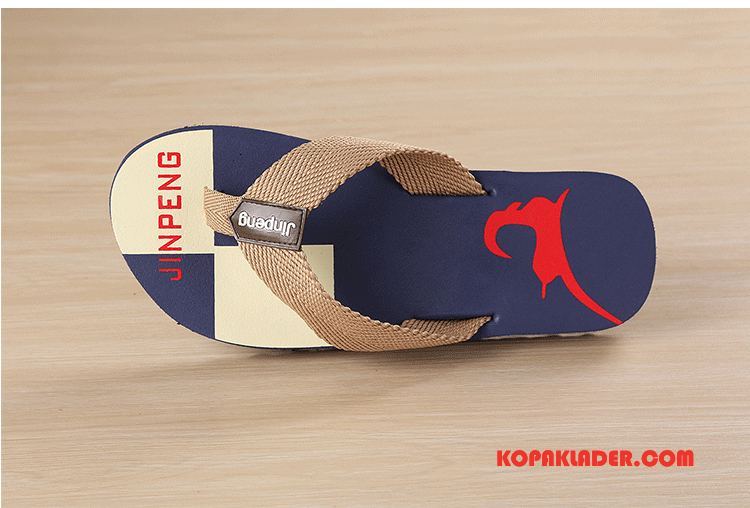 Herr Flip-flops Billiga Skor Sandaler Stickade Glidskydds Män Brun