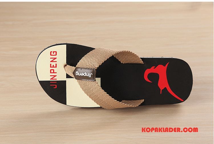 Herr Flip-flops Billiga Skor Sandaler Stickade Glidskydds Män Brun