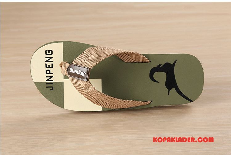 Herr Flip-flops Billiga Skor Sandaler Stickade Glidskydds Män Brun