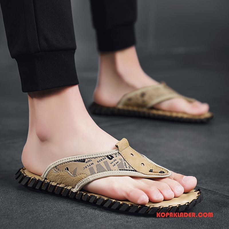 Herr Flip-flops Billiga Ytterkläder Sommar Utomhus Män Trend Khaki