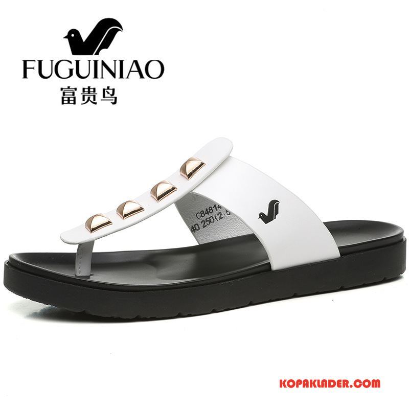 Herr Flip-flops Butik Stranden Mjuka Sommar Tofflor Flip Flops Vit