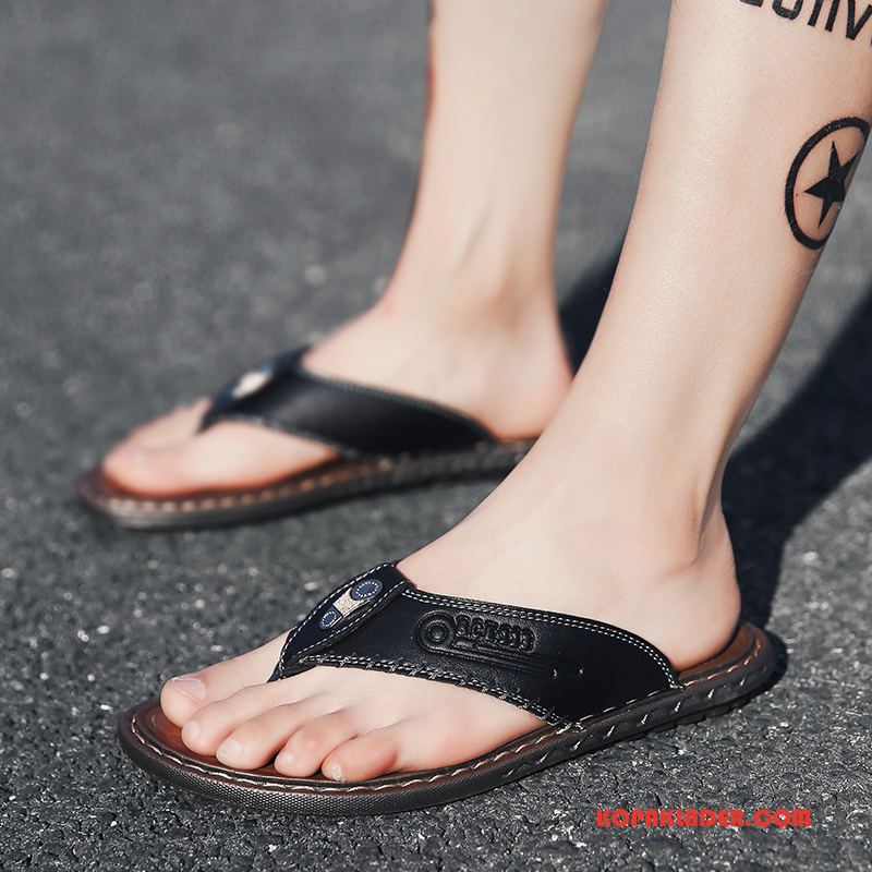 Herr Flip-flops Butik Trend Tofflor Stranden Sommar Sandaler Svart