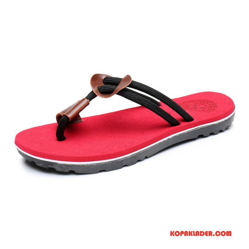 Herr Flip-flops Köpa 2018 Stranden Män Tofflor Sommar Röd