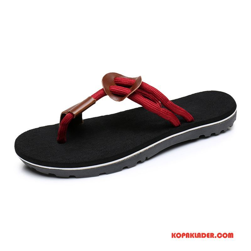 Herr Flip-flops Köpa 2018 Stranden Män Tofflor Sommar Röd