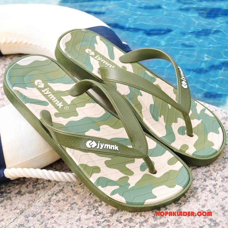 Herr Flip-flops Köpa Flip Flops Sandaler Casual Sommar Glidskydds Grön