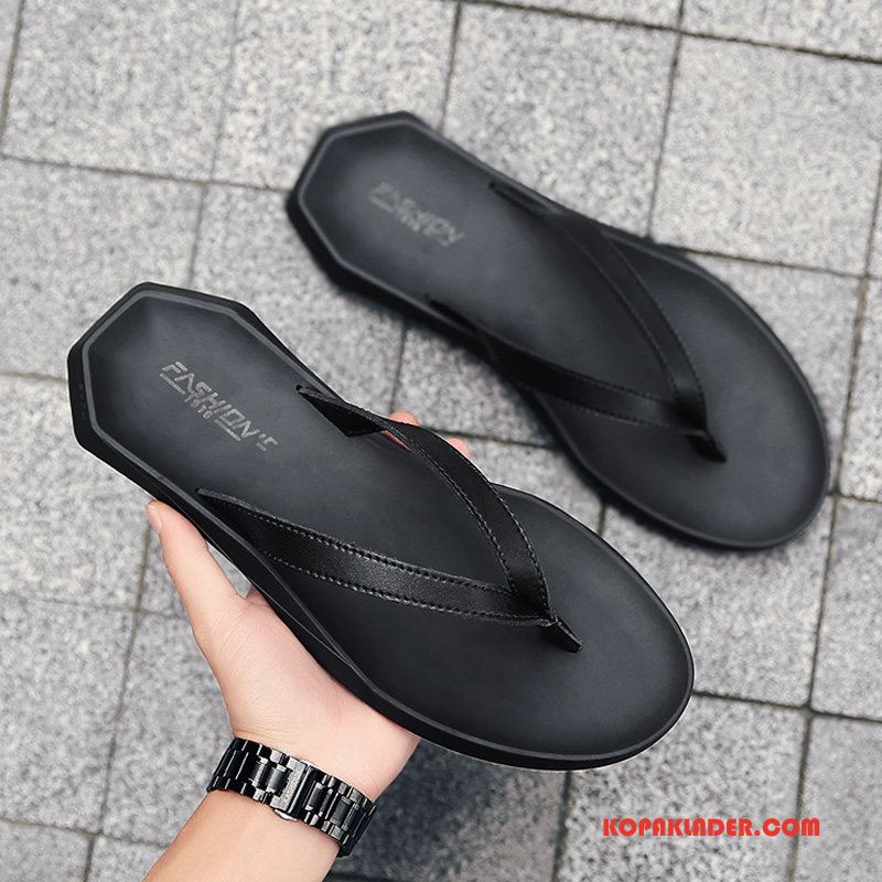 Herr Flip-flops Köpa Glidskydds Sommar British Tofflor Trend Svart