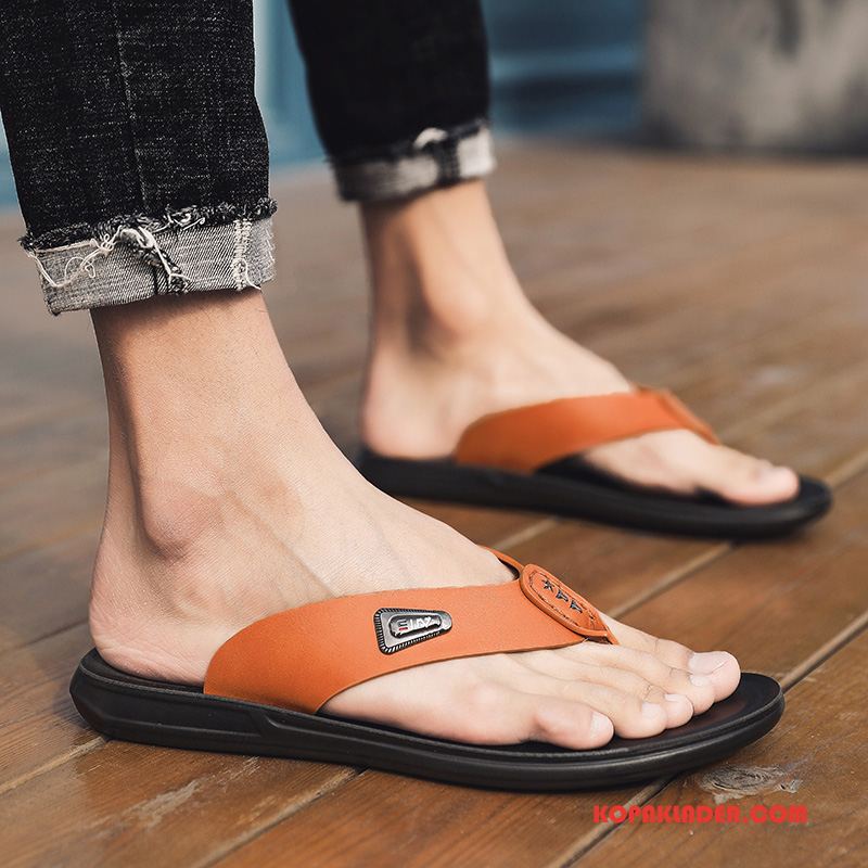 Herr Flip-flops Köpa Män Casual Trend Tofflor Skor Svart