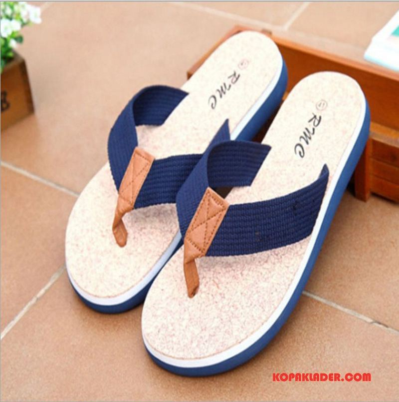 Herr Flip-flops Köpa Män Trend Casual Sommar Tofflor Blå