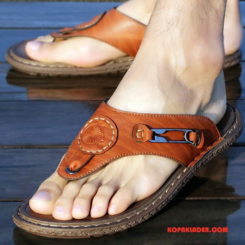 Herr Flip-flops Köpa Skor Sandaler Varje Dag Casual Trend Brun Ljus