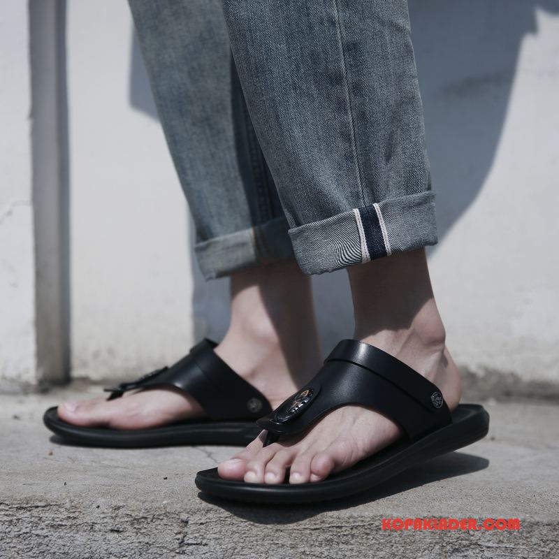 Herr Flip-flops Köpa Ytterkläder Tofflor Sandaler Stranden Trend Vit